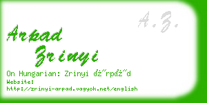 arpad zrinyi business card